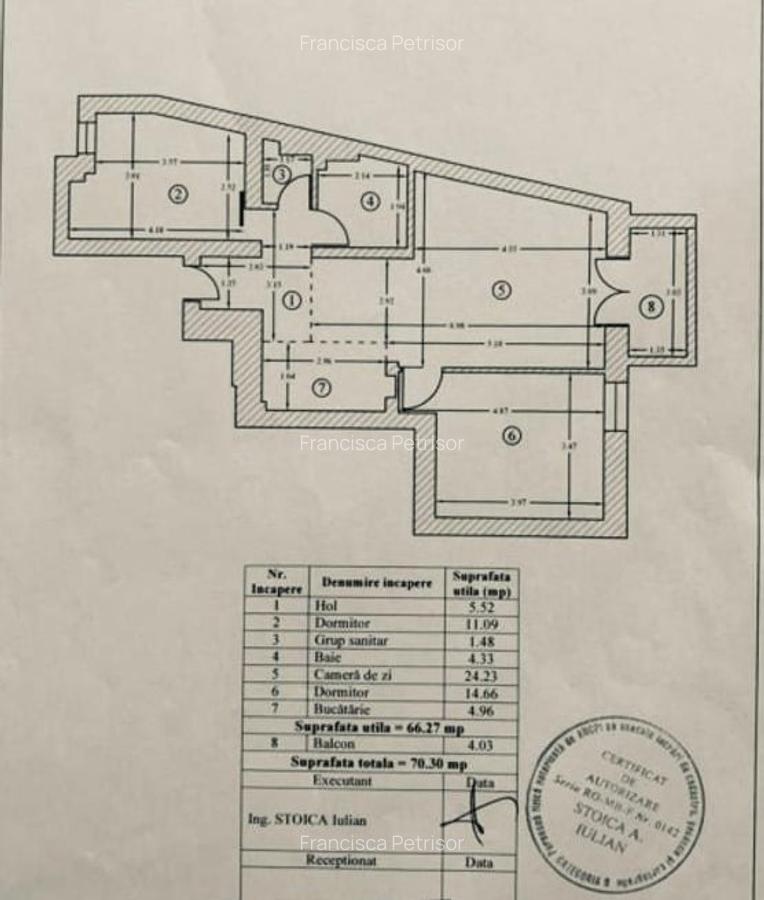 Vând apartament de 3 camere cu suprafață de 66 mp plus balcon de 4 mp - 13