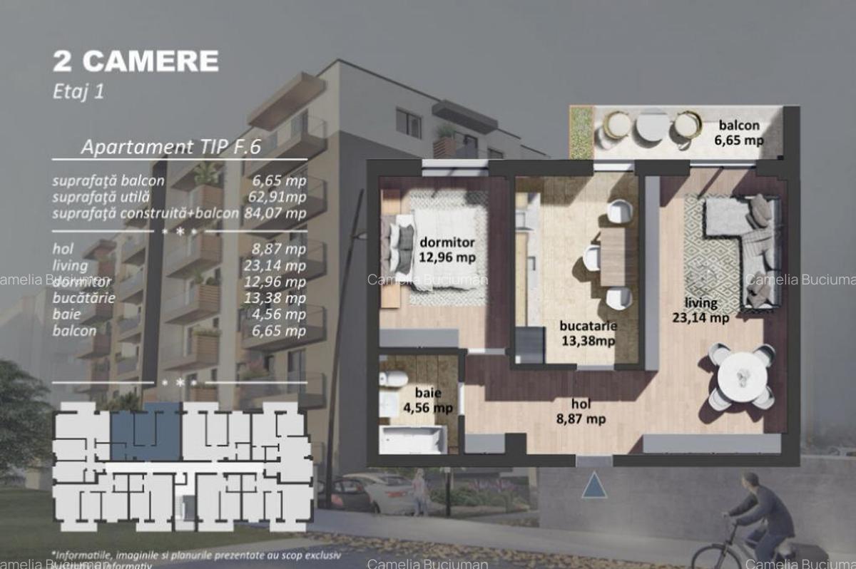 Apartament 2 camere de vanzare zona Postalionului - 1