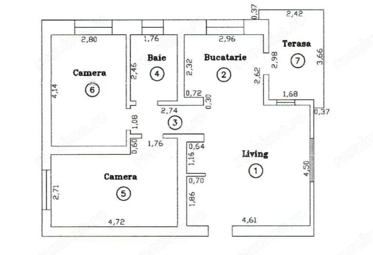 Apartament 3 camere, 60 mp utili - Dumbravita, zona Cora - 1