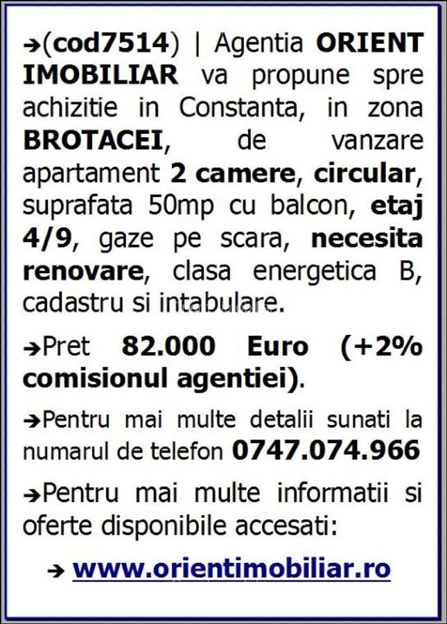 Brotacei, apartament 2 camere, vanzari Constanta - 9