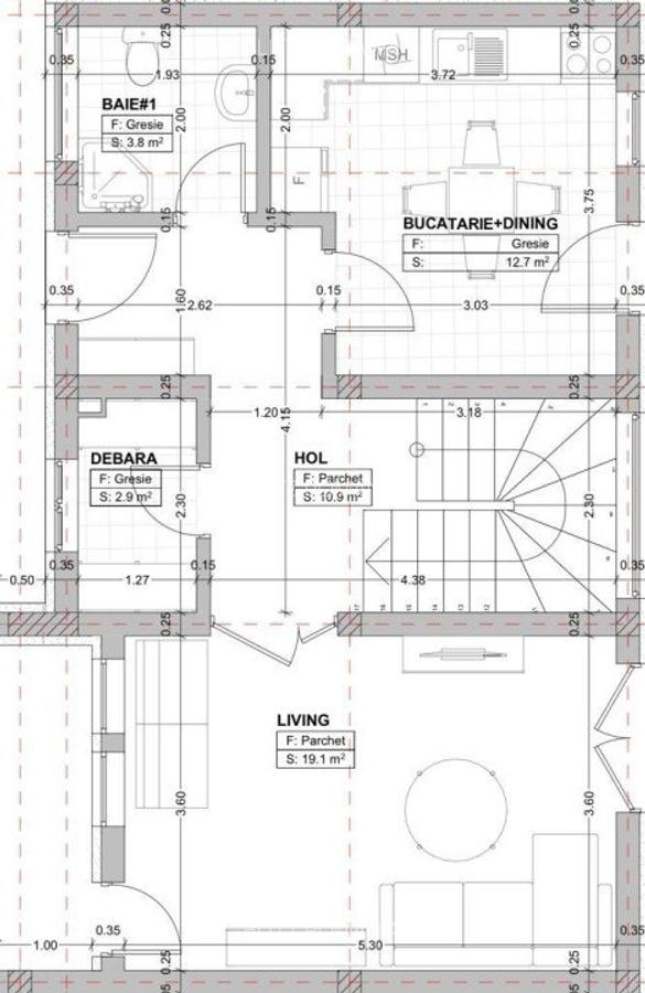 Casa cuplata 4 camere, 114 mp, 100 mp teren, zona Terra - 2