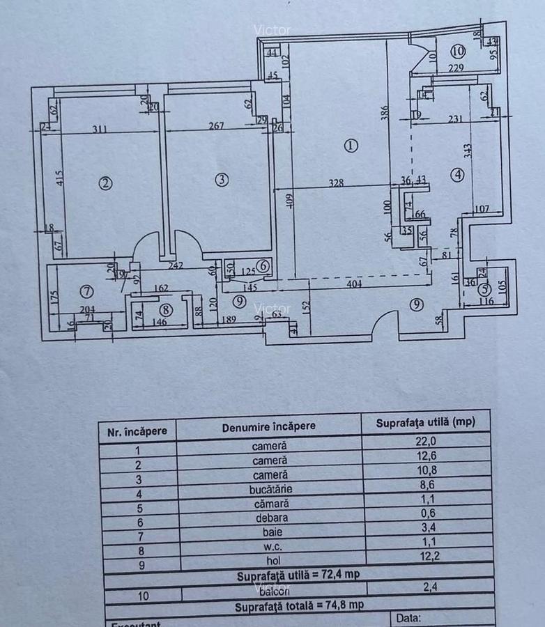 Piață Victoriei - Titulescu  .Bloc 1983.Renovat 2023 - 2