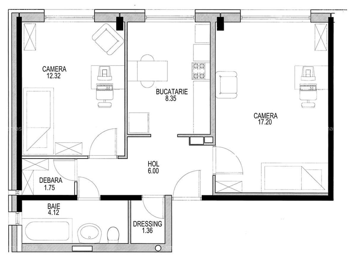 Vand in Tudor ap. 2 camere, decomandate,parter - 8