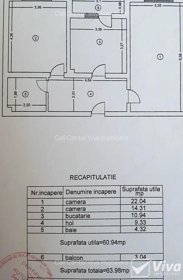 2 camere decomandat | Etaj 2 4 | Mobilat si Utilat | Parcare Inclusa | Rond Mall Moldova - 6