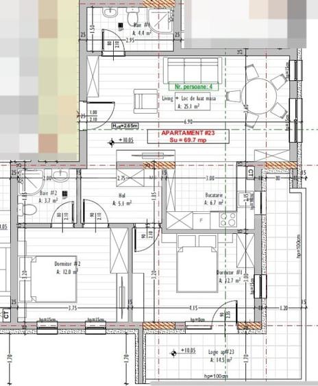 Apartament 3 camere, 2 bai, terasa, Stejarului, Floresti - 1