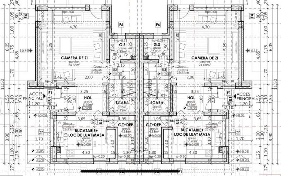 Duplex cu 4 camere cu Teren 300 Mp în Chinteni