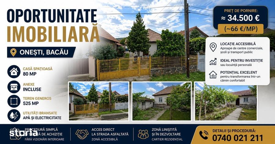 Casă cu 4 camere cu Teren 525 Mp în Pârgărești