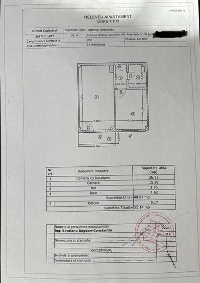 Apartament cu 2 camere decomandat în Chiajna