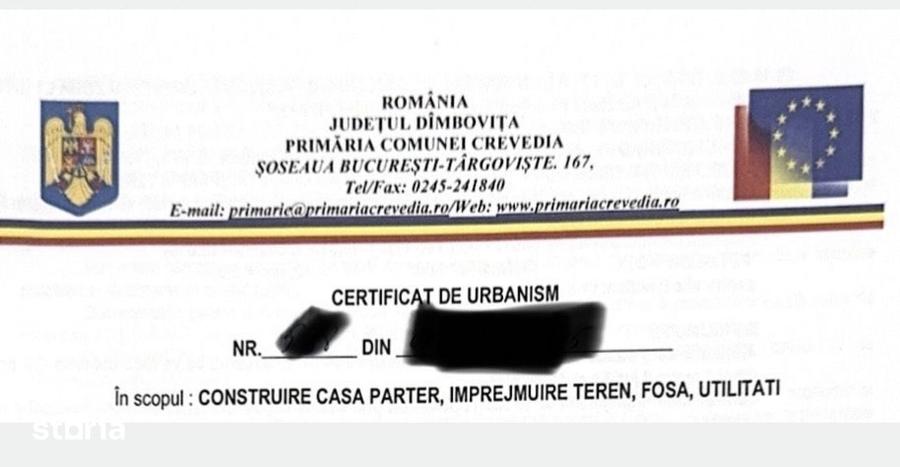 Teren de 320 mp, în Crevedia
