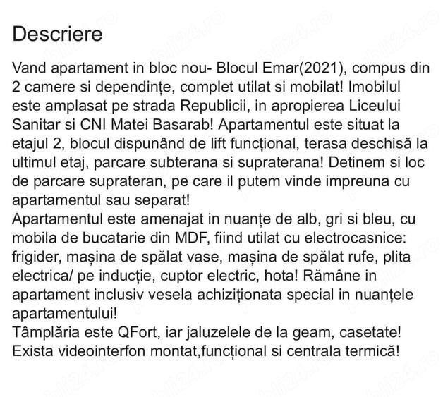 Apartament cu 2 camere decomandat în Nord