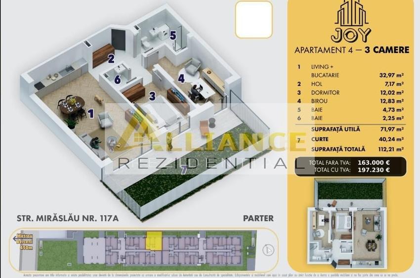 Metrou Berceni Ap 3 camere cu gradina Joy Rezidence - 7