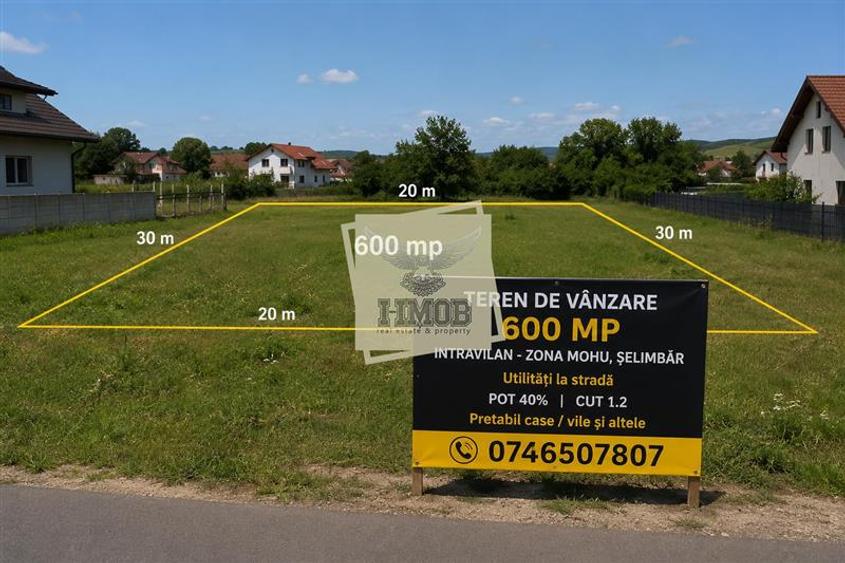 Teren Construcții intravilan de 600 mp, în Șelimbăr