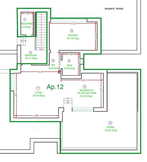 Apartament cu 2 camere în Dumbrăvița