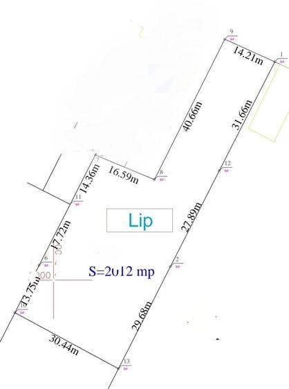 Teren Construcții intravilan de 2012 mp, în Lipovei