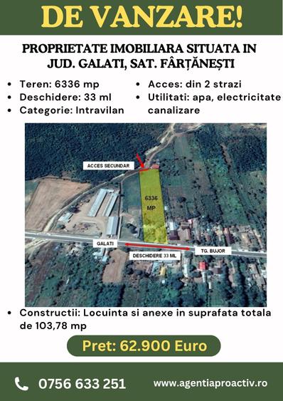 Casă individuală cu 3 camere cu Teren 6336 Mp în Nord