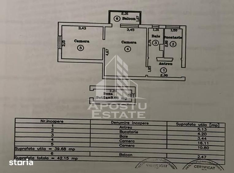 Apartament cu 2 camere semidecomandat, mobilat în Tipografilor