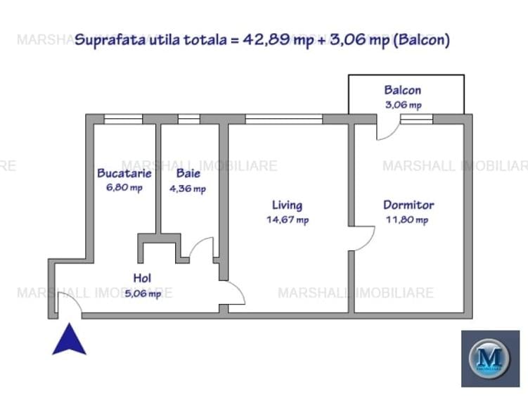 Apartament cu 2 camere nedecomandat, mobilat în Vest