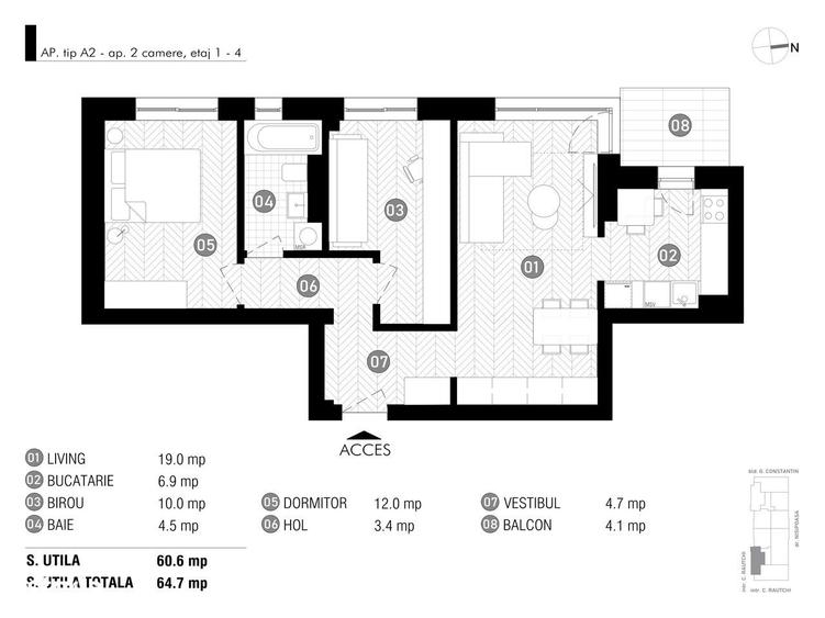 Apartament cu 3 camere în Băneasa