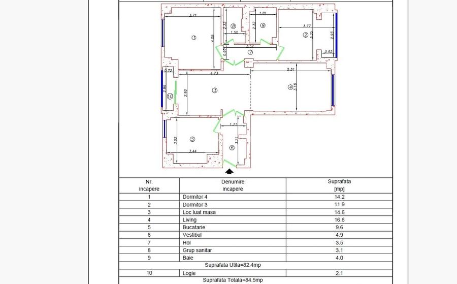 3 camere de 85 mp, cu centrală termică proprie, metrou Crângași la 10 minute