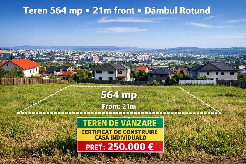 Teren Construcții intravilan de 564 mp, în Dâmbul Rotund
