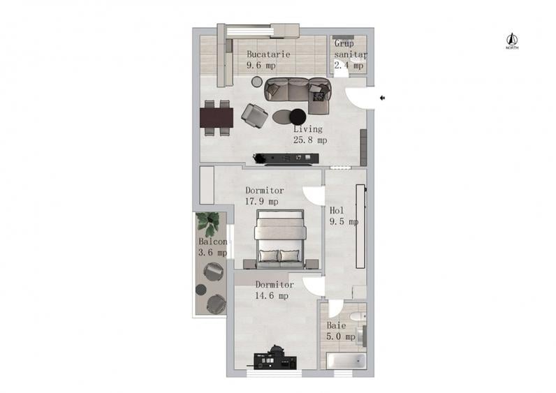 Apartament Spatios de 3 Camere - 90mp | Green Garden - 3