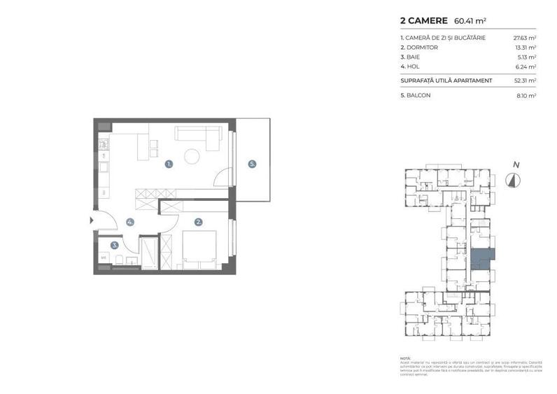 Apartament cu 2 camere în Bună Ziua