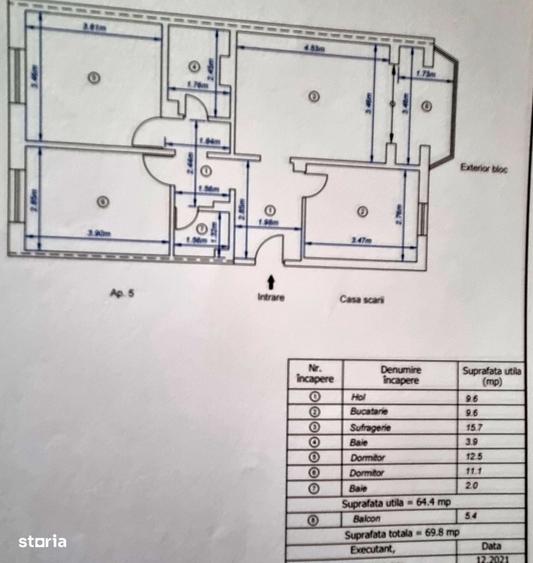 Apartament cu 3 camere decomandat în Bistrița Lac