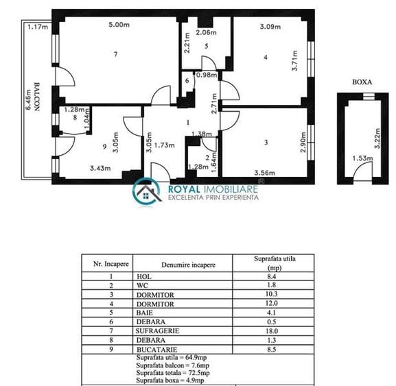 Apartament cu 3 camere decomandat în Ultracentral