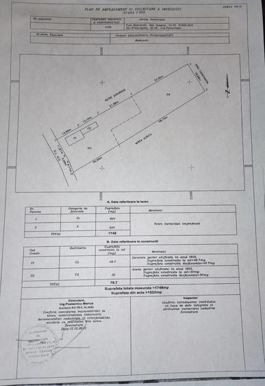 Teren de 1748 mp, în Cetatea