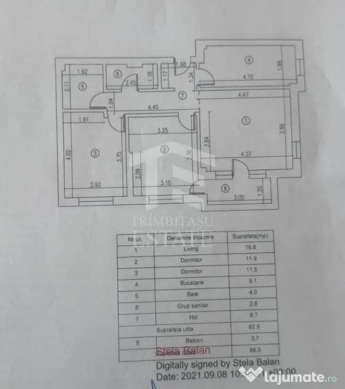 Apartament cu 3 camere decomandat în Militari
