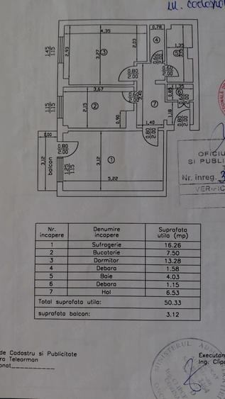 Apartament cu 2 camere decomandat în Ultracentral