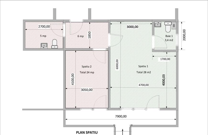 Spațiu comercial la parter , 51,9 mp, zona Terra - 7