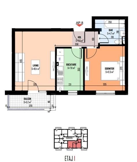 Apartament cu 2 camere în Central