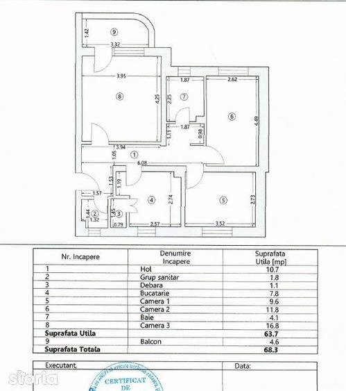 Apartament cu 3 camere decomandat în Peninsula
