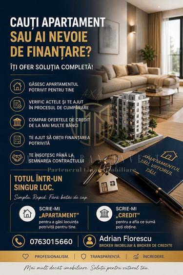 Apartament cu 3 camere semidecomandat în Rahova