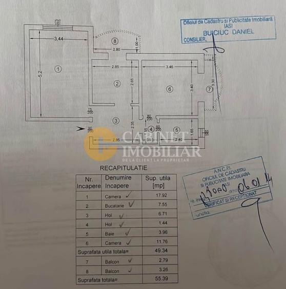 Apartament cu 2 camere decomandat, mobilat în Dancu
