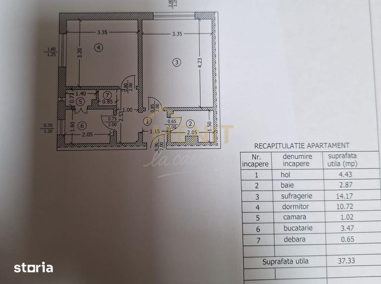 Apartament cu 2 camere semidecomandat, mobilat în Vest