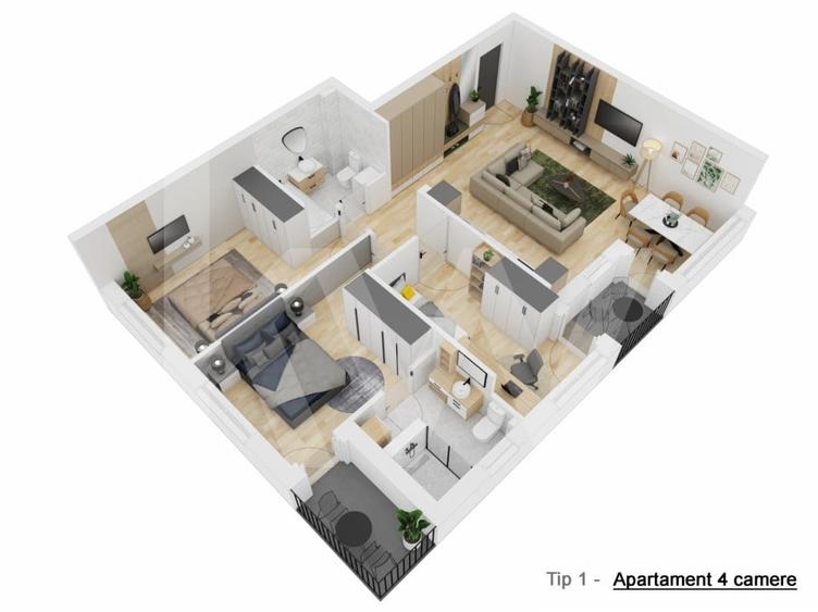 Apartament cu 4 camere decomandat în Șelimbăr