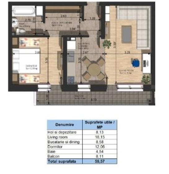 Apartament cu 3 camere în Câmpulung Muscel