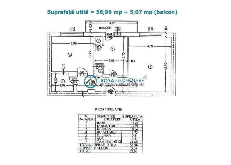 Apartament cu 2 camere decomandat, mobilat în Ultracentral