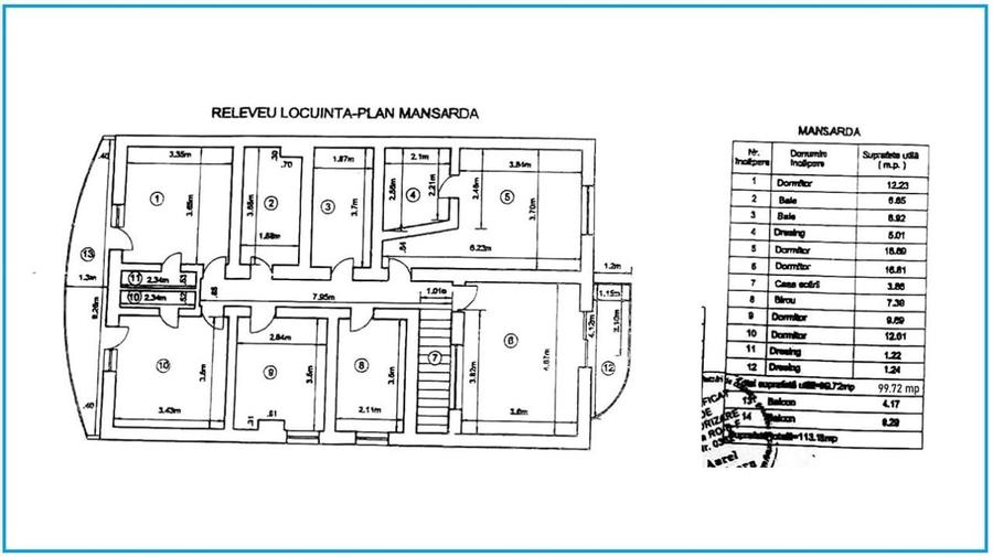 Duplex cu 7 camere cu Canalizare în 1 Mai