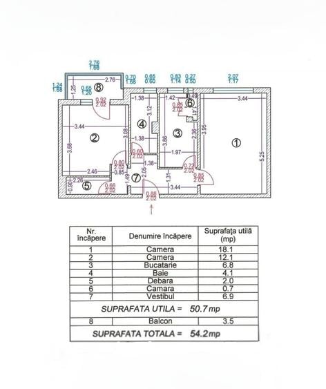 Apartament cu 2 camere decomandat în Colentina