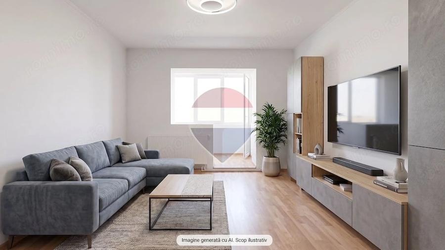 Apartament cu 3 camere semidecomandat în Central