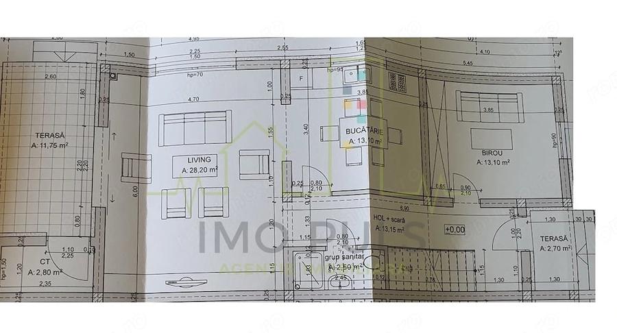 Duplex cu 5 Camere. 3 Bai. Dormitor la parter. Finisat la cheie. Teren 334 mp - 1