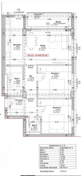 Apartament cu 2 camere decomandat în Soarelui