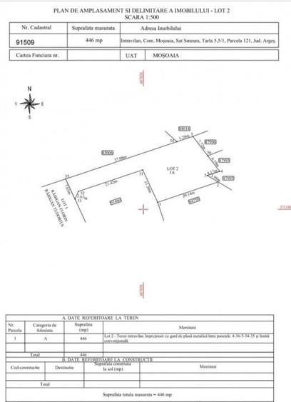 Teren Construcții intravilan de 446 mp, în Câmpului