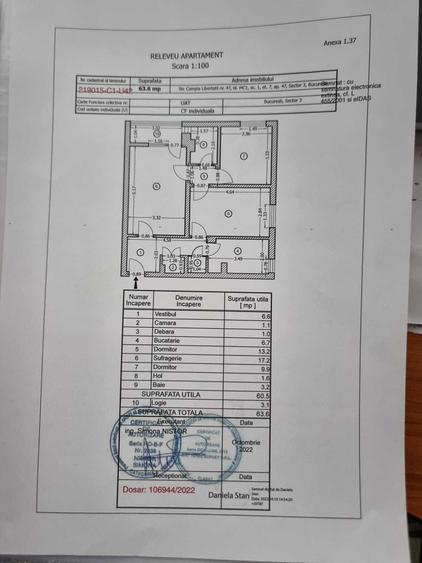 Apartament cu 3 camere semidecomandat în Câmpia Libertății