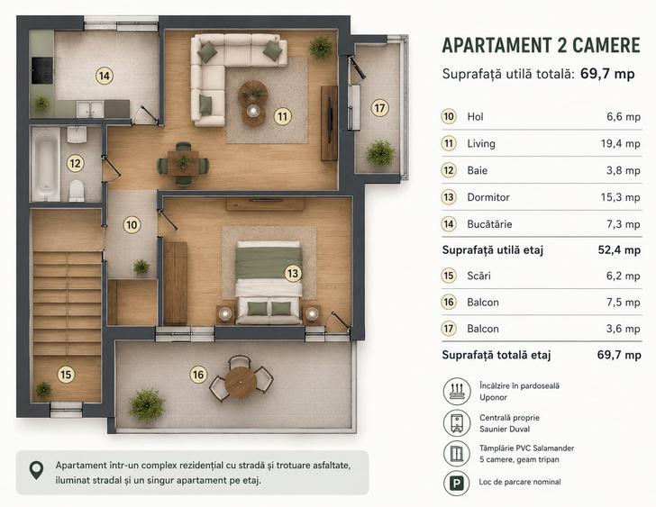 Apartament cu 5 camere decomandat în Bragadiru