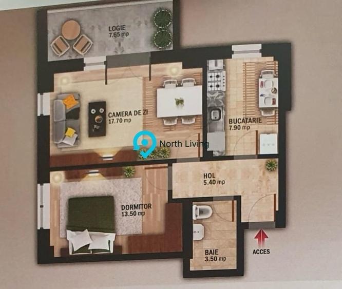 Apartament cu 2 camere decomandat în Mihai Bravu