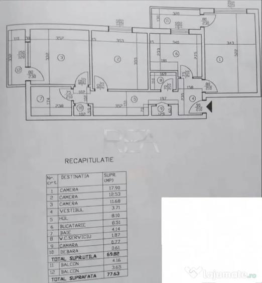 Apartament cu 3 camere decomandat în Dorobanți